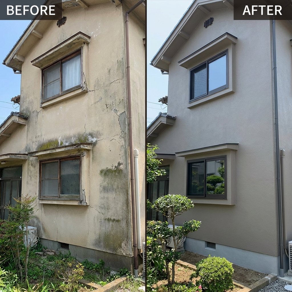 外壁工事 Before/After
